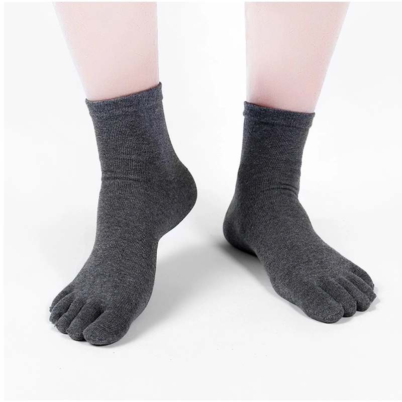 Calcetines de la convergencia de los hombres y mujeres de cinco dedos de los calcetines calcetines de algodón transpirable Deportes la ejecución de Color Blanco y Negro Azul Gris Khaki Café