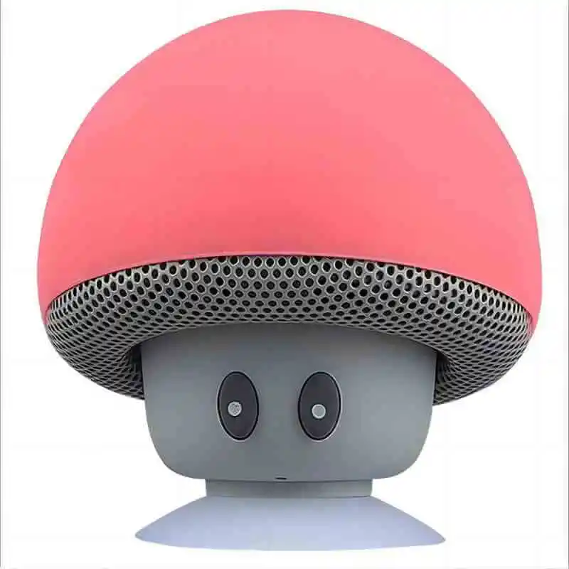 Mushroom Speaker Wirelessly Portable Subwoofer with Mic & Suction Cup for Pads/Smartphones/Car