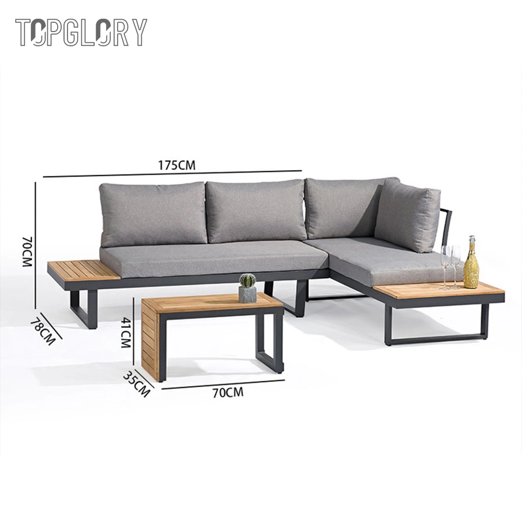 En el exterior Inicio Hotel el marco de aluminio muebles en madera de sección libre de la esquina salón sofá