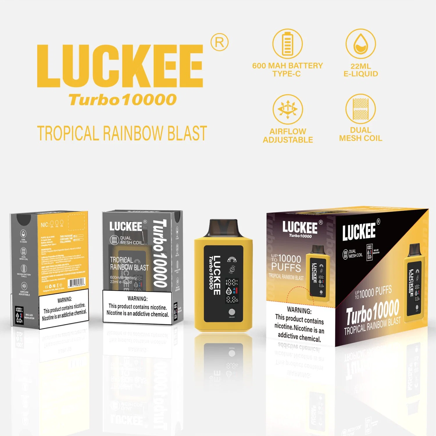 Luckee Turbo10000 bico de pulverização de caneta de dupla malha Vape cigarro eletrónico Atacado I Vape