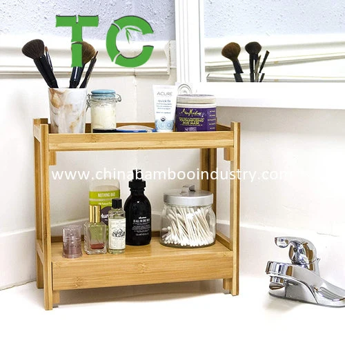 Bamboo Make-Up Organizer, Display-Stand Regal Ablagetisch Ablage Regal Badezimmer Schreibtisch Organizer