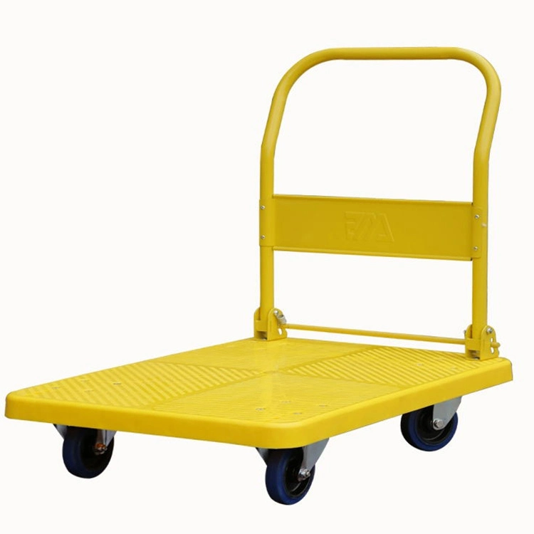 Plastic Folding Trolley Warehouse Pulling Light Handling Four-Wheel Household Trolley