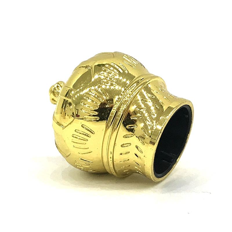 Ready for Production Luxury Crown Shape Cheap Gold Zamak Heavy Metal Locking Type Screw Cap Glass Perfume Bottle Caps