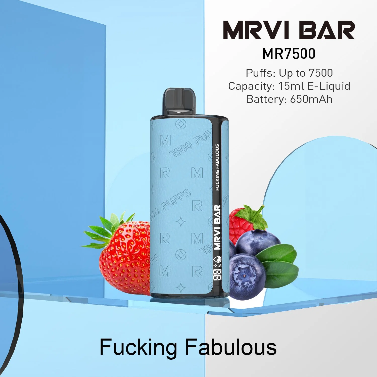 Original Funky Republic Mrvi 7500 Puffs Bar Digital Screen Display E-Juice and Battery Mesh Coil Ecigs Disposable/Chargeable Vape Device