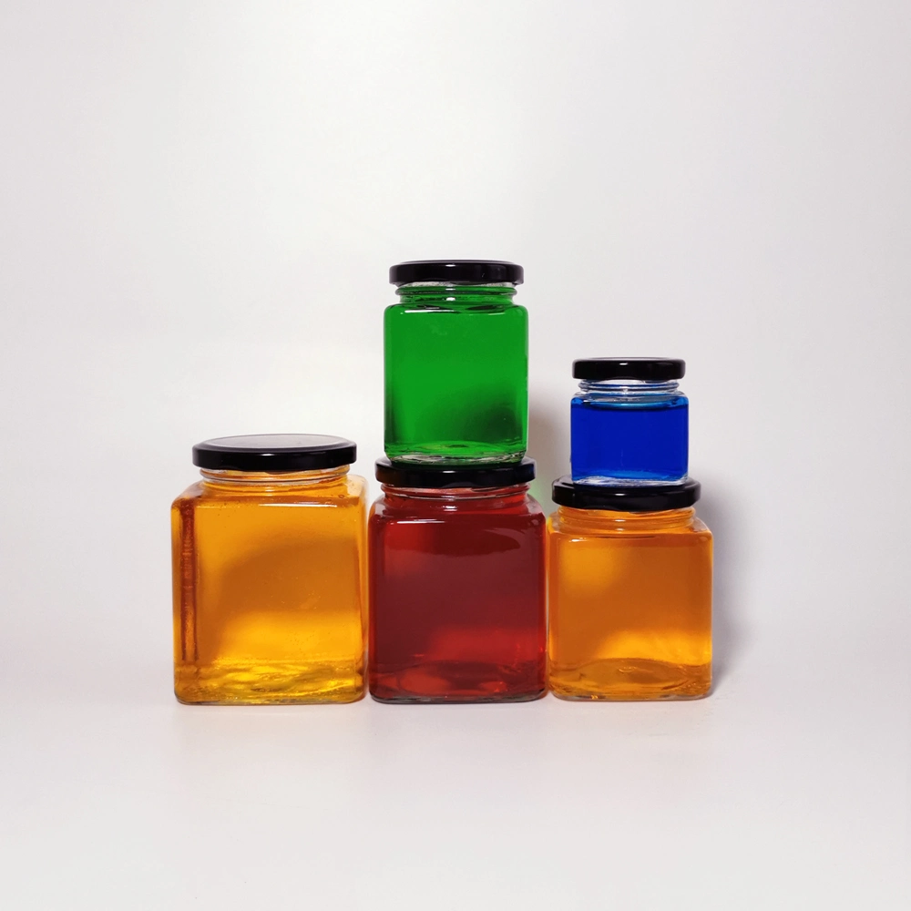 Small Square Glass Jam Jars Glass with Lid Storage Pickles Jar for Food