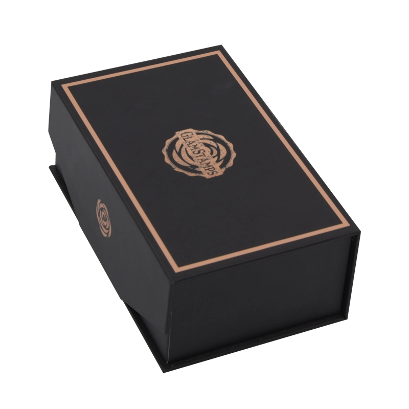 Custom Logo Luxury Essential Oil Bottle Cosmetic Rigid Flap Lip Paper Packaging Box with Foam and Magnetic Closure