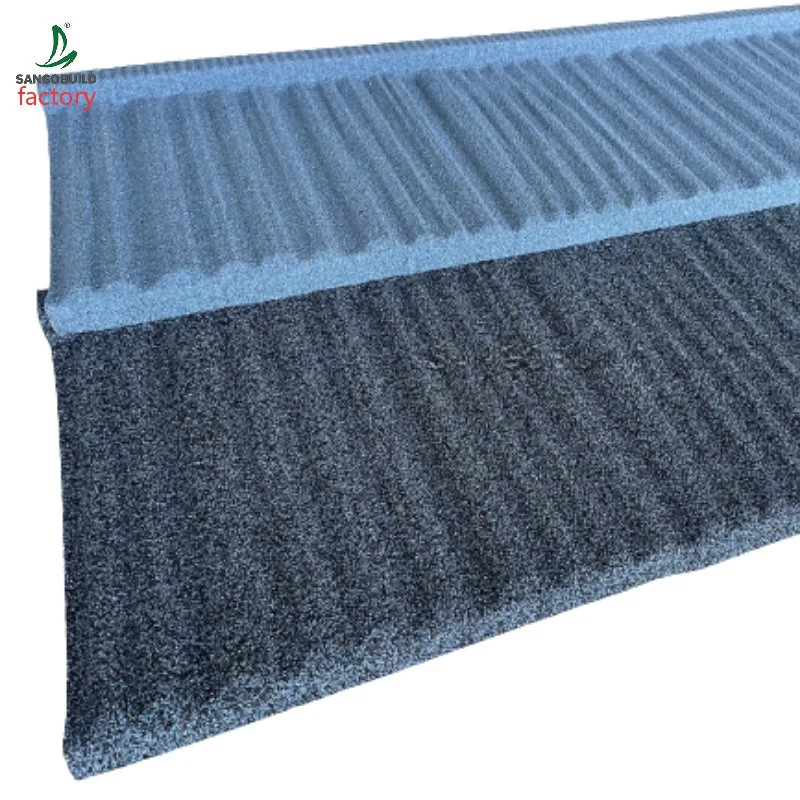 Ethiopia Aluminum Zinc Sand Coated Steel Corrugated Roofing Tile Stone Coated Metal Roof Made in China