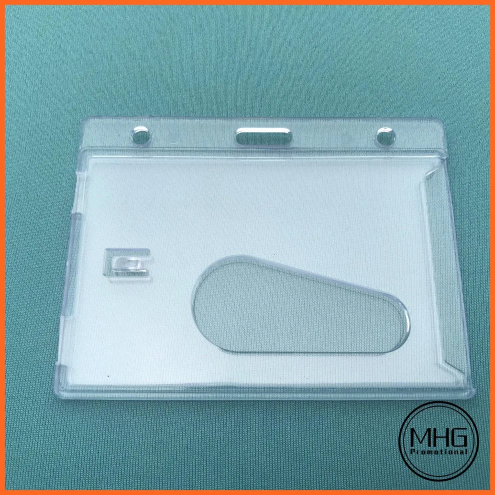 Horizontal ABS Rigid Translucent Clear ID Card Holder