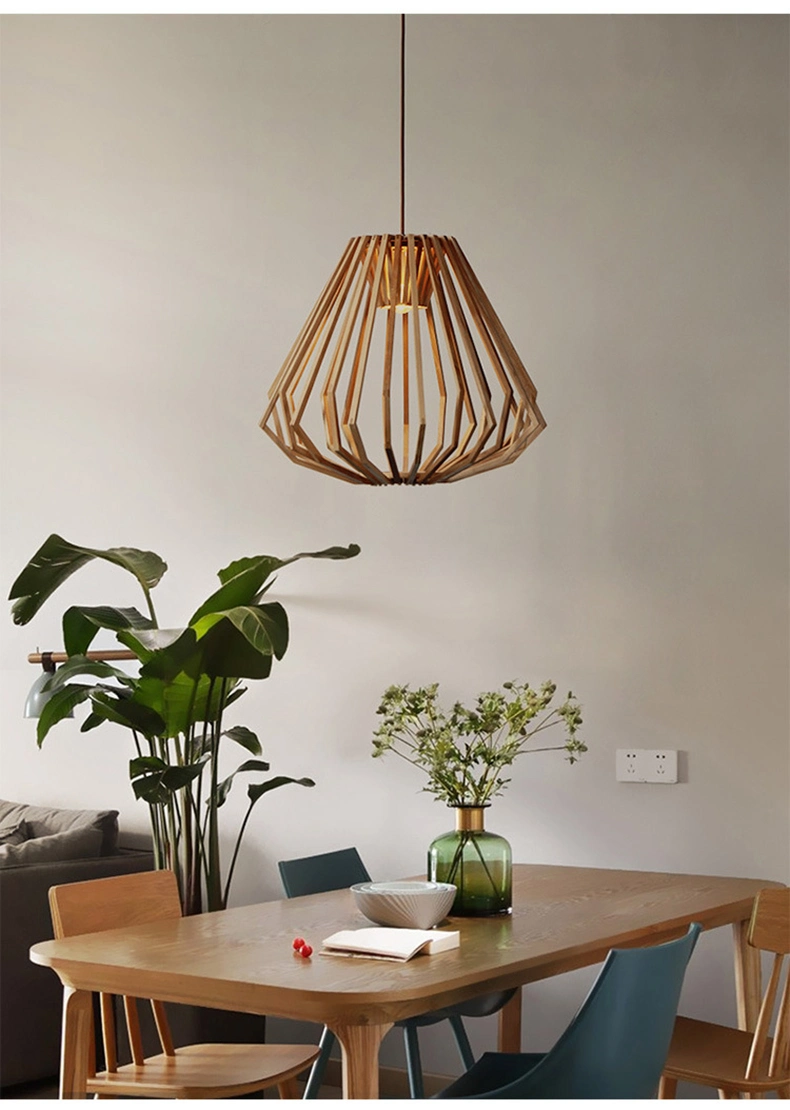 Nordic Bedroom Solid Wood Pendant Lights for Coffee Shop or Clothing Store