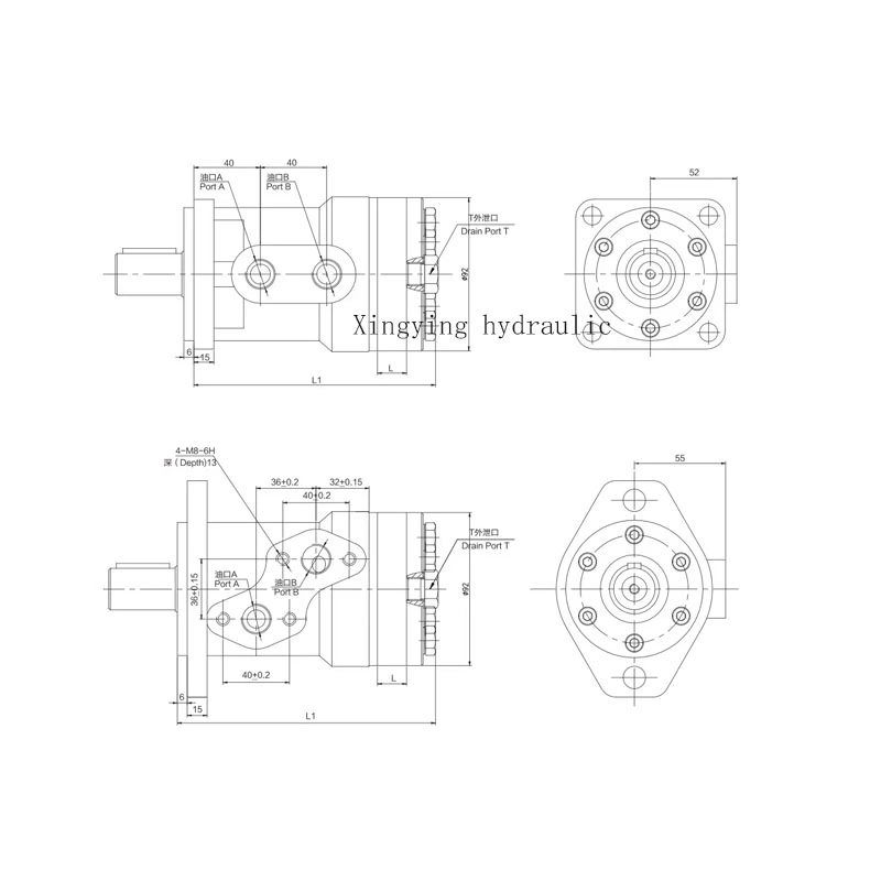 Bm2-50 Bm2-63 Bm2-80 Bm2-100 Bm2-125 Bm2-160 Bm2-200 Bm2-250 Bm2-315 Bm2-400 Bm2-500 Low Speed High Torque Orbital Hydraulic Motor