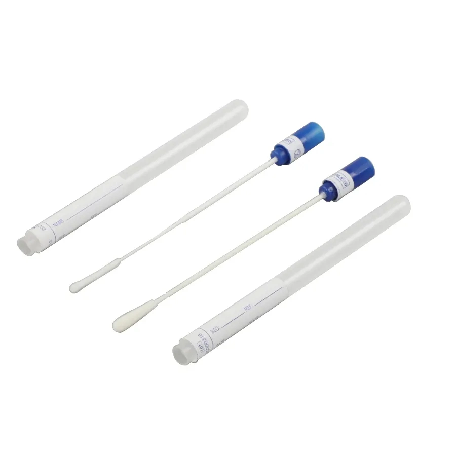 Prélèvement d'échantillons d'écouvillons de Flock nasal femelle en fibres de nylon médical Nasopharyngé Kit de kit de test de tube de bras de transport