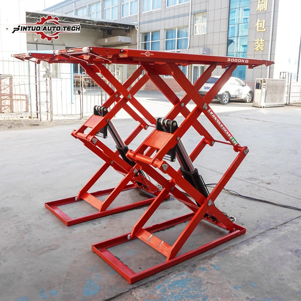 Jintoo Super Thin Scissor Hydraulic Lift четырехцилиндровый привод мин Высота 110 мм, используемая для автомобиля с низким шасси