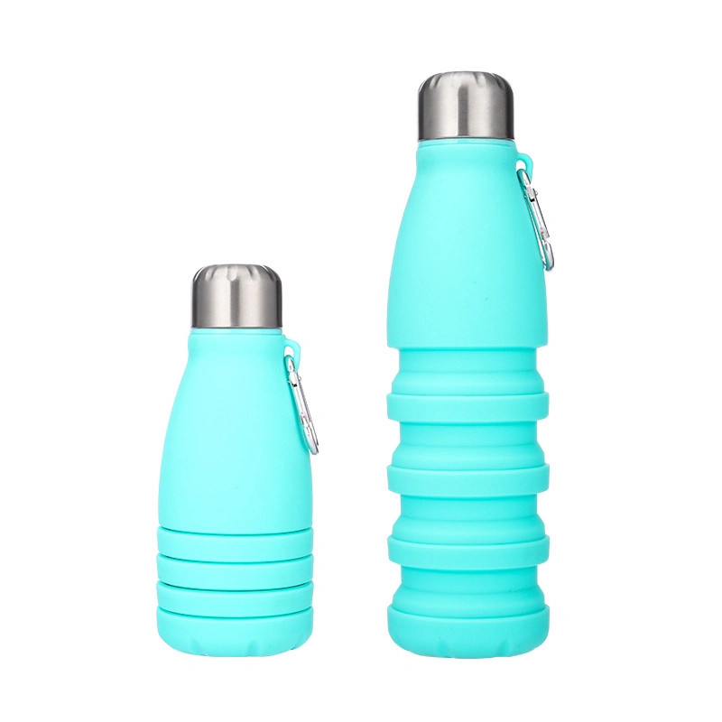 Promotional 550ml Collapsible Water Bottle Food Grade Silicone Sports Water Bottle