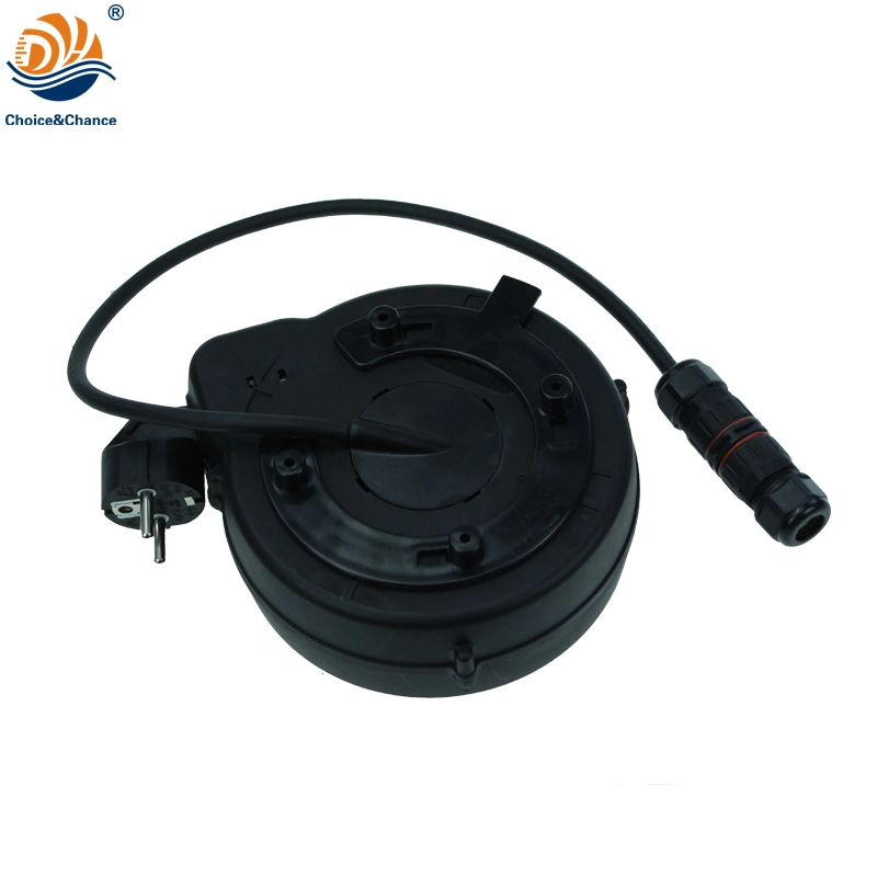 UK Plug Retractable Cord Reel Power Cable Reel for Extension Computer Display