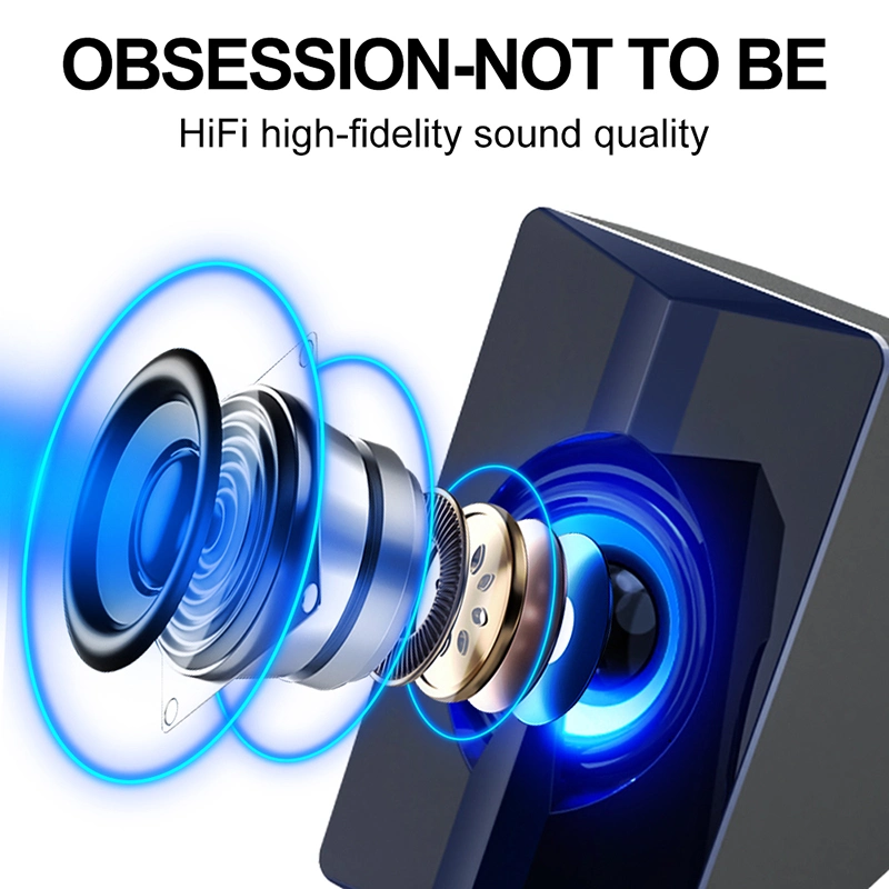 Stylish Colorful RGB Light Dual Channels Stereo Effect Speakers Mini USB Speaker for PC Computer