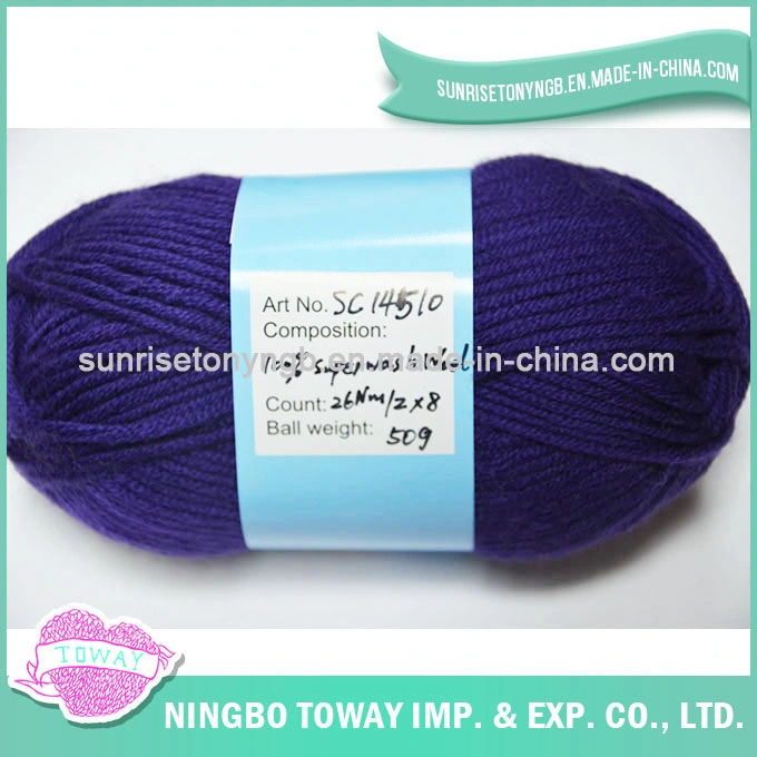 Wholesale/Supplier Textured Solid Color Handknitting Pure Wool Yarn