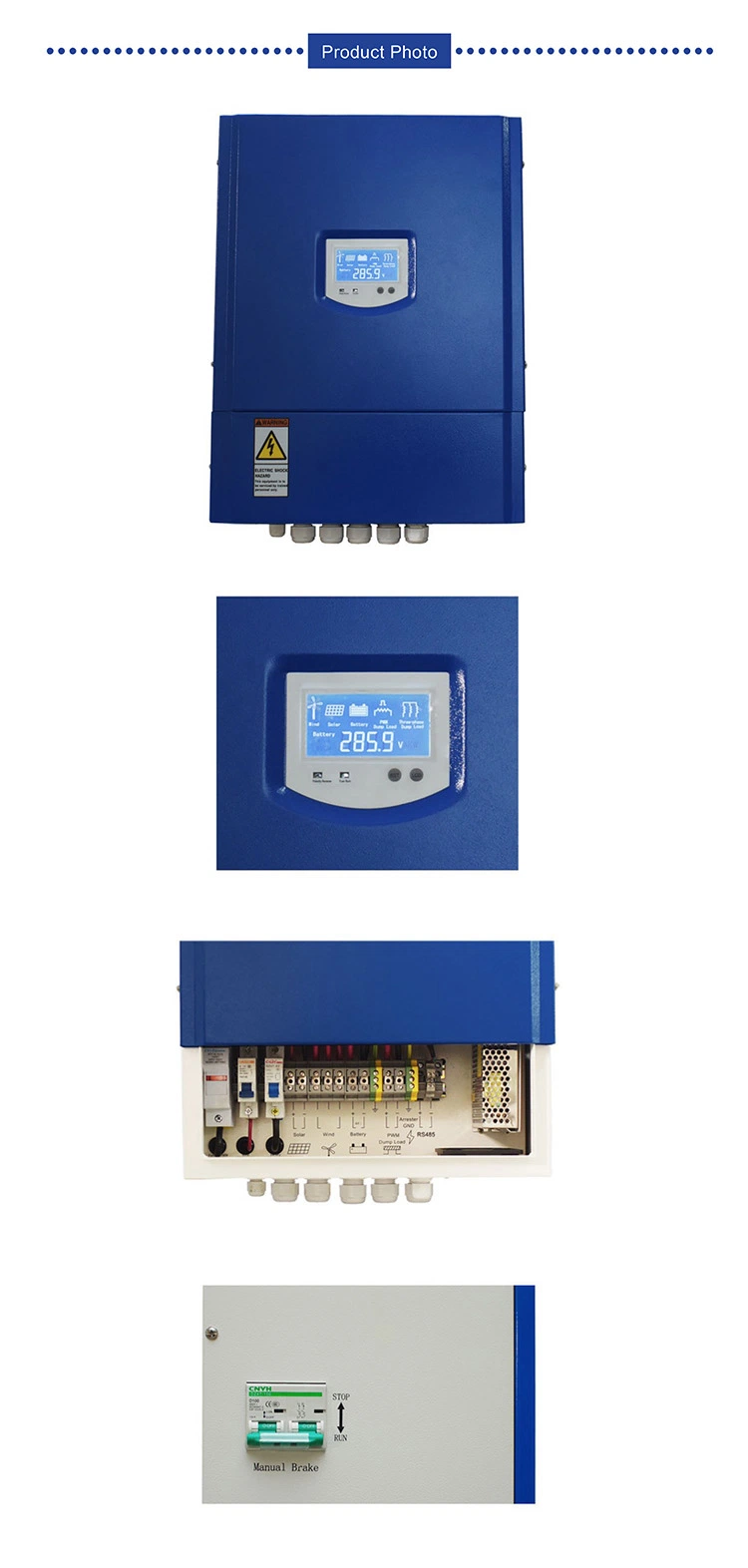 Fuera de la red aerogenerador Solar Hybrid controlador de carga con descarga Carga 5kw Generador de viento 5kw Paneles Solares