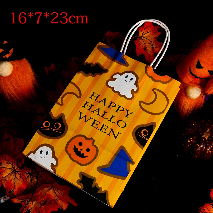 Comfortable New Design Halloween Printed Party Shopping Packaging Gift Kraft Paper Bag