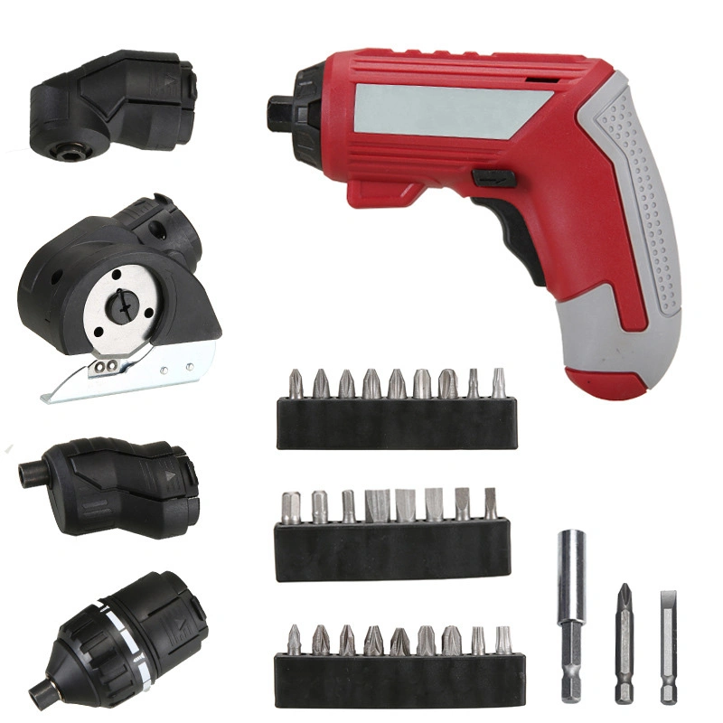 Multi Tools Cordless Screwdriver 4.2V Drill Driver Torque Screwdriver 6nm 4 Changeable Heads Torque Adjustable with USB Cable