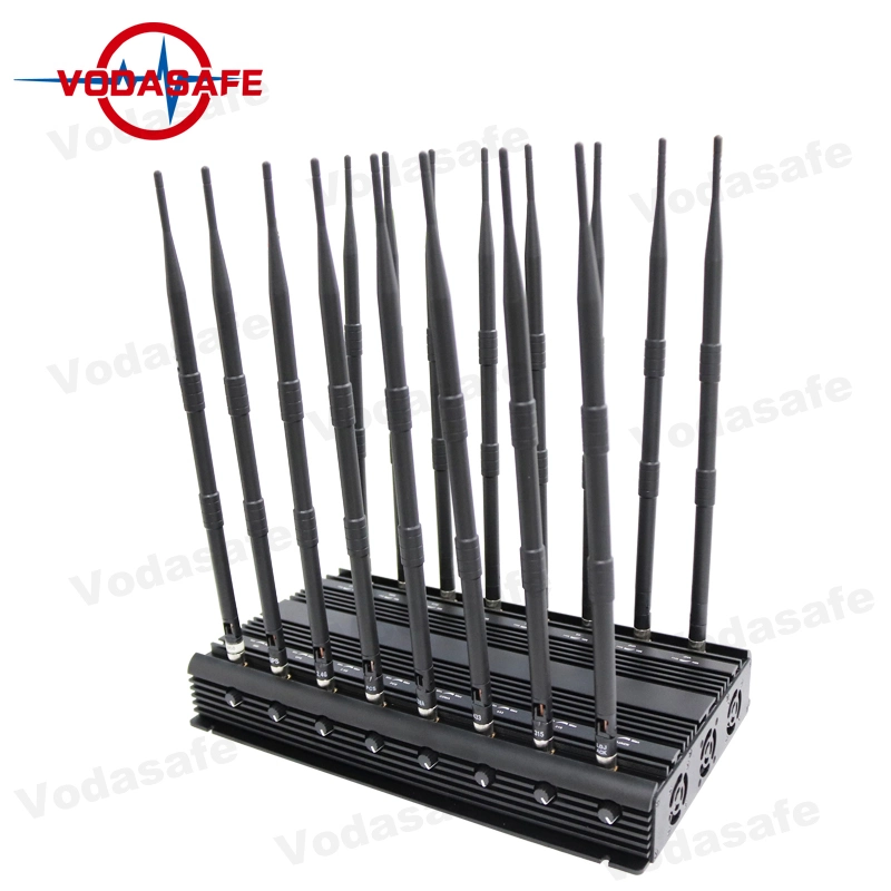 16 antennes 2g 3g 4G WiFi GPS Utilisation en intérieur signal de téléphone Mobile Jammer UHF VHF Lojack Spam Blocker d'appel