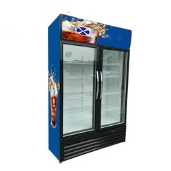 Factory OEM Transparent 650L Glass Door Refrigerator Freezer Fridge with LED Lights