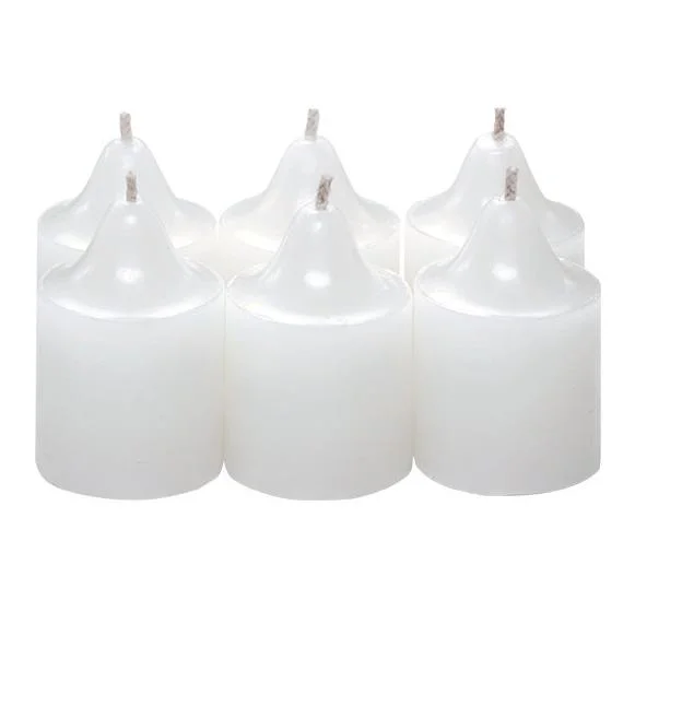 Vert bon marché Vente en gros bougies Votives blanches bougeoirs à cire pour l'Afrique 50g Bougies maison décoratives en velours de bâton de pilier