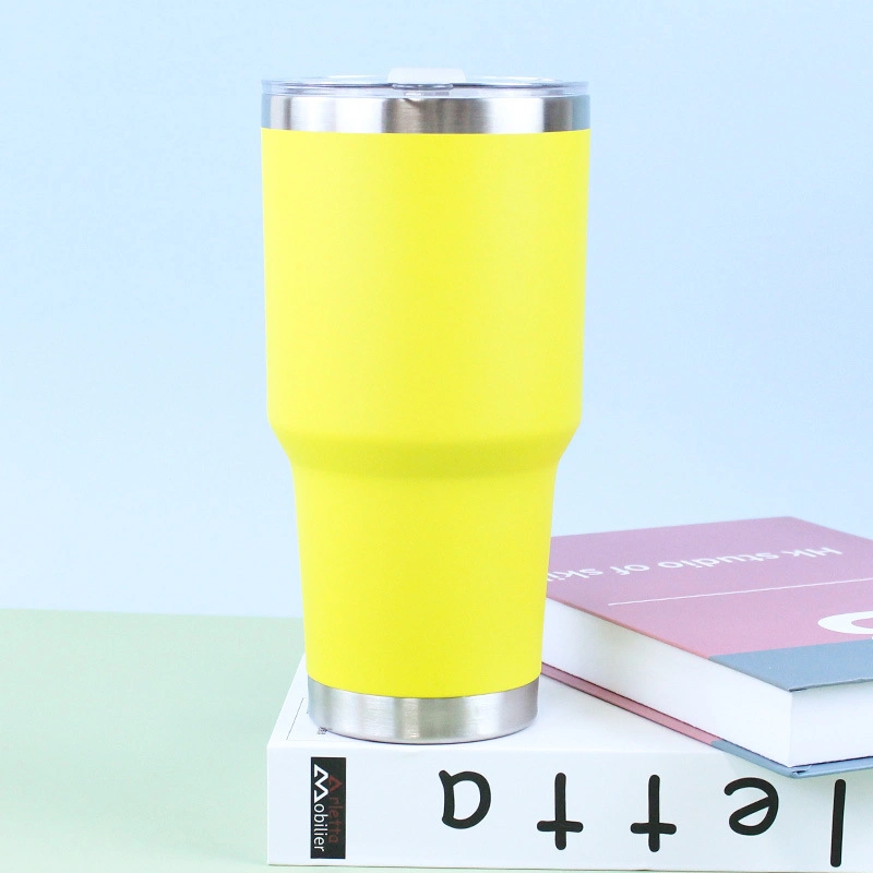 Supply 30oz Spray Plastic Car Cup Stainless Steel Double-Layer Vacuum Cup Car Ice Bullock Beer Cup Wholesale/Supplier