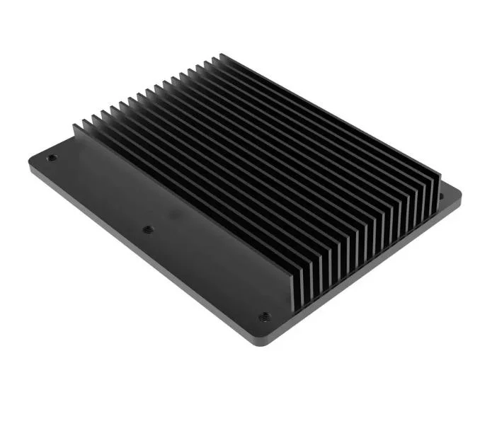 Black Anodized 6063-5 Aluminum Extrusion Profile with CNC Machining for Audio Heat Sink LED Cooling Heat Sink Computer Heatsink
