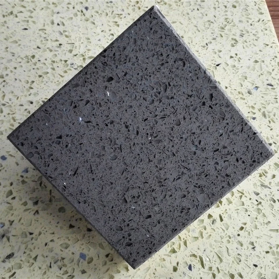 Barata de chapa de piedra de cuarzo negro brillo Engineered Stone