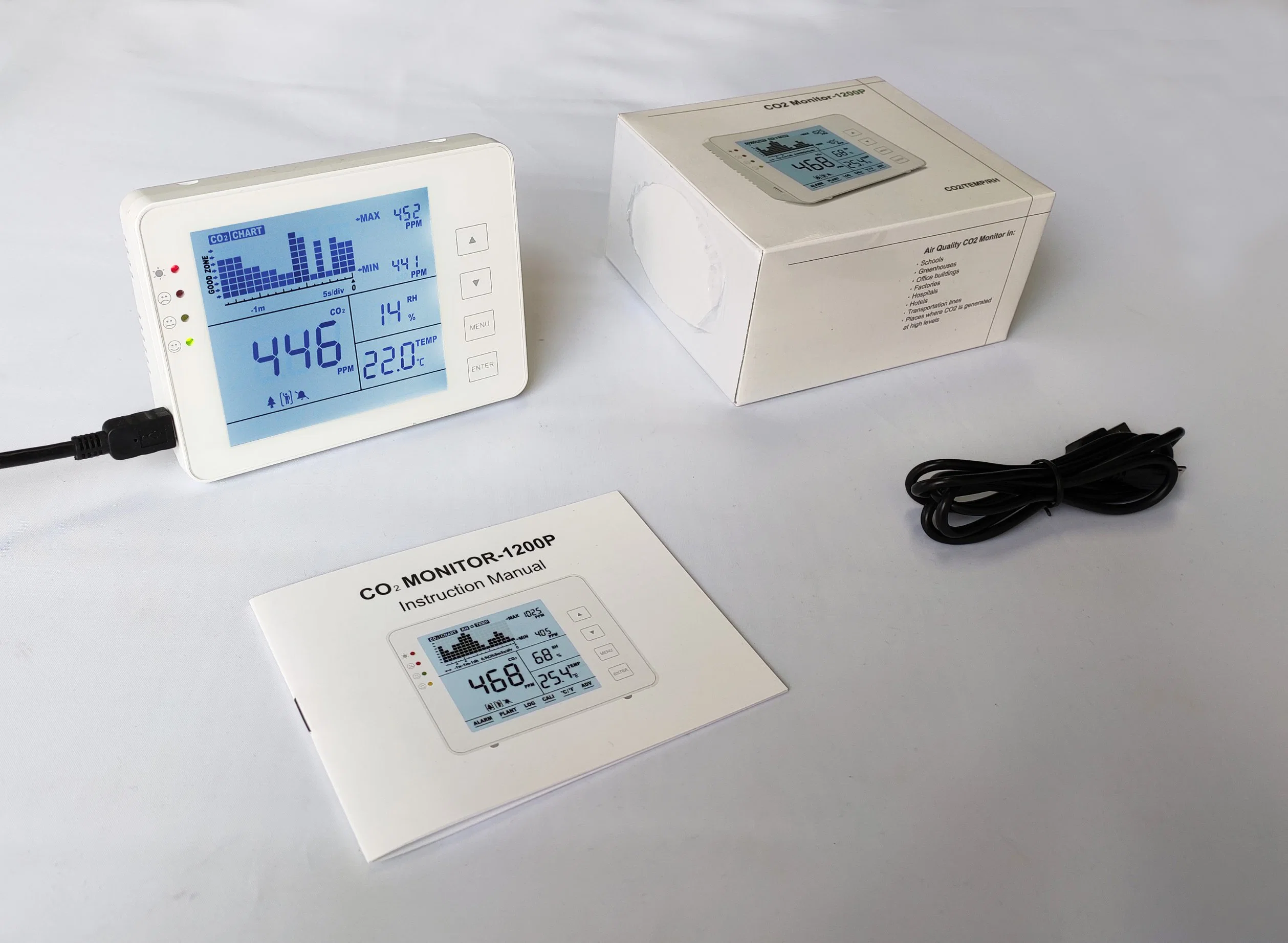 More Accurate CO2 Indoor Air Quality Meter with Data Management Software