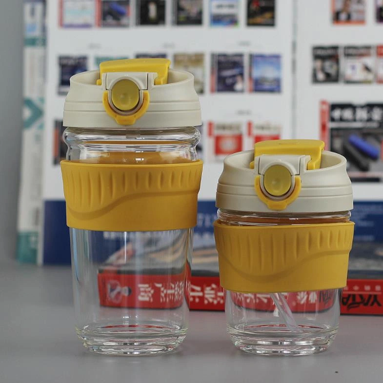 Reusable Cute Travel Coffee Mug Glassware Water Glass Bottle Glass Jar Handy Coffee Glass Cup