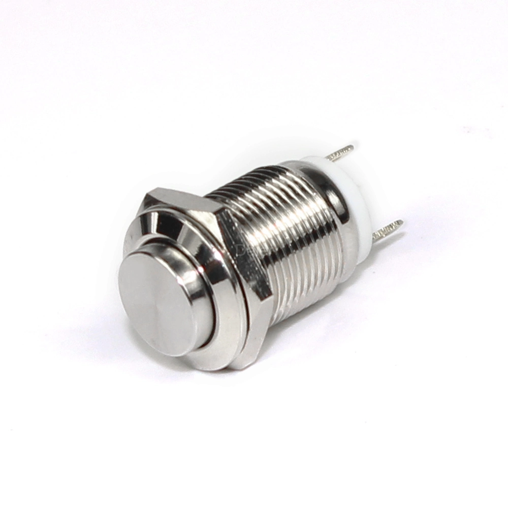 12mm 2pin Momentary Stainless Steel Metal Push Button Switch