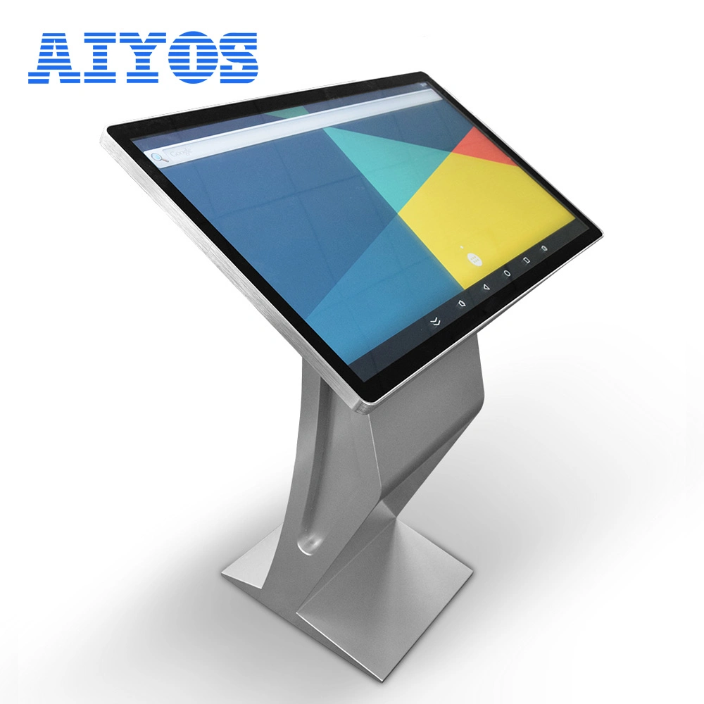 التخصيص الأساسي شاشة LCD نمط 55 بوصة على شكل K جدول شاشة اللمس Kiosk حسم 10% على الإعلانات Equipment Digital Signage Kiosk