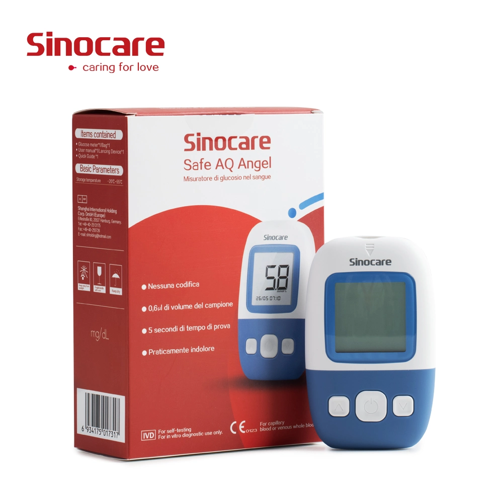 Tiras de Glucometer médico de Sinocare Teste de glicose no sangue medidor de açúcar com Tiras