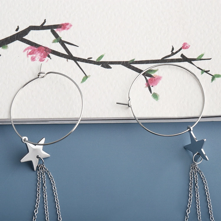 Fashion Temperament Fairy Silver Star Moon Earrings