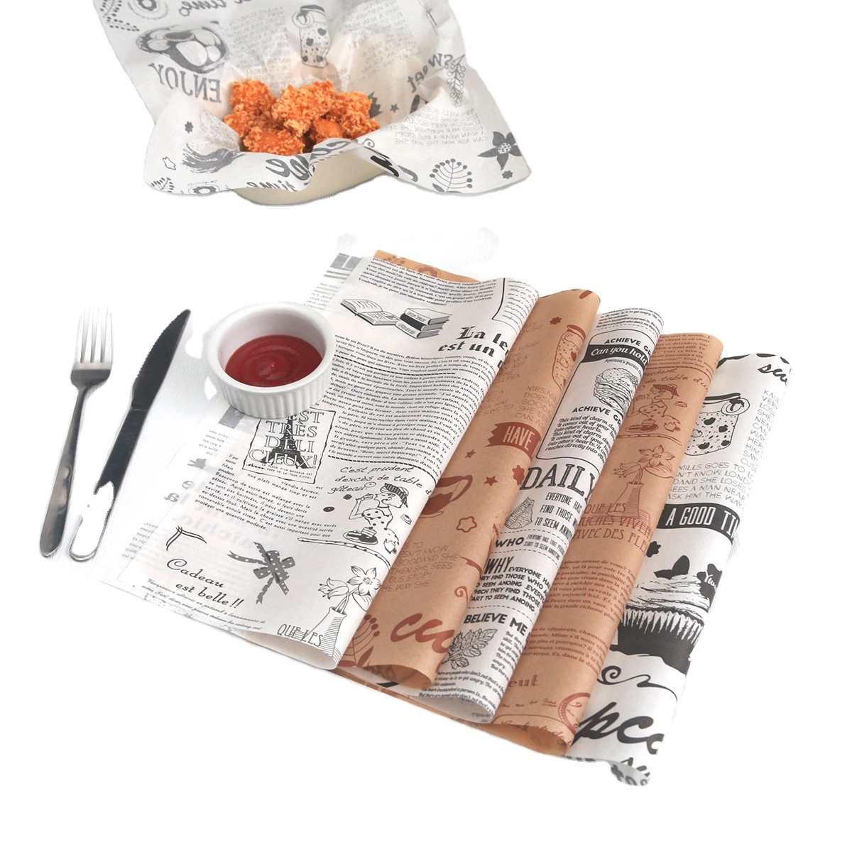 Biologisch Abbaubares Sandwich Wachs Wrapping Paper Silikon Öl Beschichtetes Papier