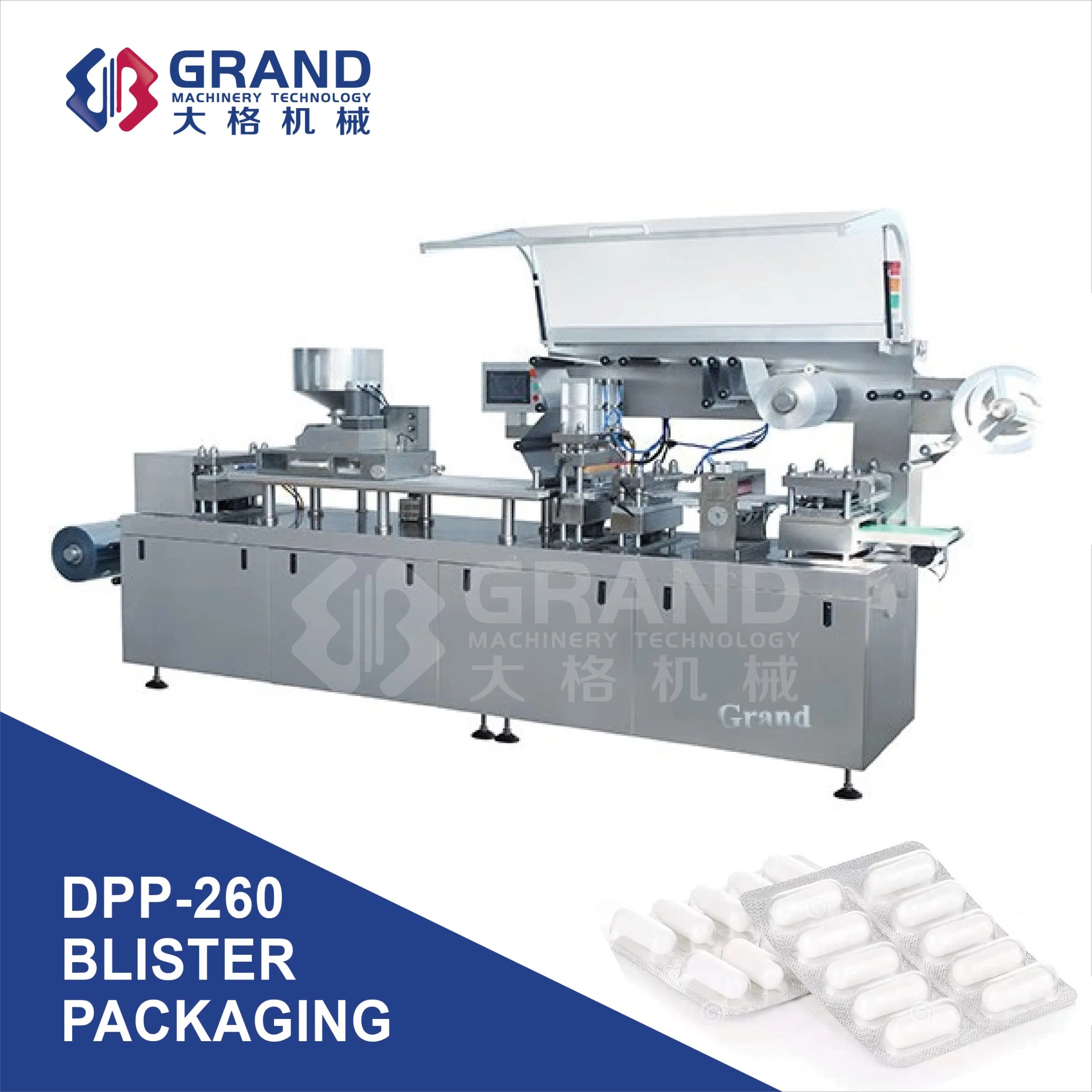Dpp-260 High Speed Automatic Pharmaceutical Medicine Pill Tablet Capsule Flat Plate Al-Al Alu-Alu Alu-PVC Blister Packaging Packing Machine