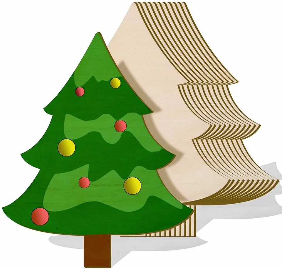 Wooden/Wood Christmas Tree for Kids Painting Cutout Ornaments X'mas Blank Craft