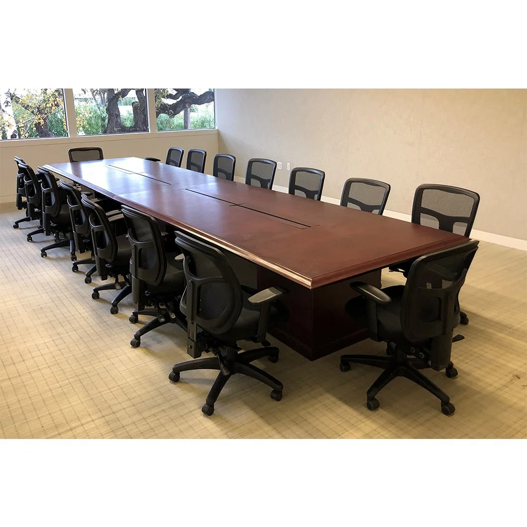 Большой большой настольный конференц-стол из цельной вишнево-дерева Custom Бюро Wooden Long Conference Table