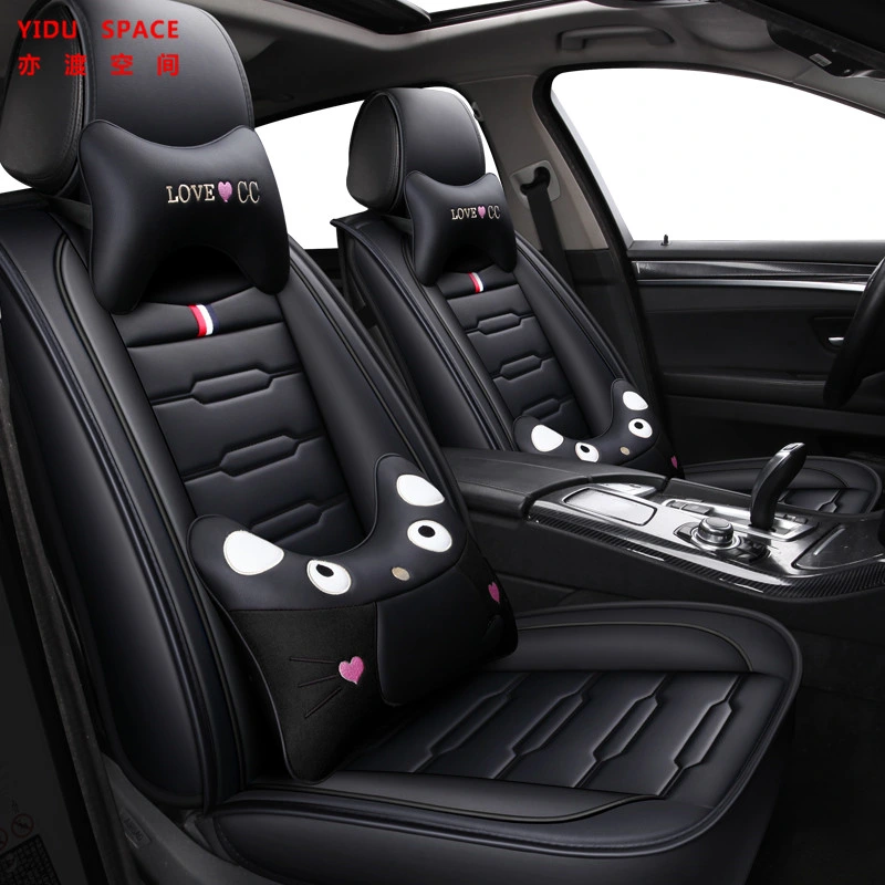 Car Accessories Car Decoration Cushion Universal Cartoon Red Pure Leather Auto Car Seat Cover