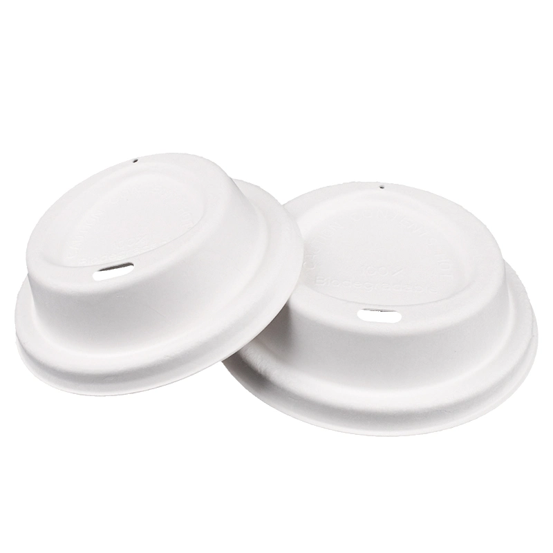 Beverage Cup Paper Lid Eco-Friendly Food Grade 80mm 90mm Bagasse Coffee Cup Lid