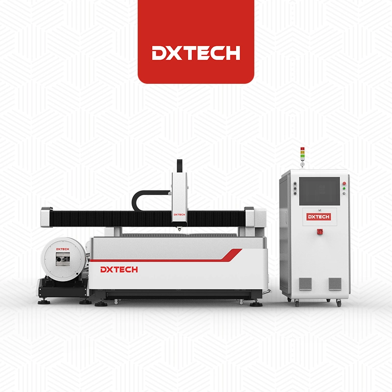 Dxtech Facotry 1-6kw Sheet Tube Laser Cutting Machine 10mm Stainless Steel 25mm Carbon Steel Cutting for Construction Sturcture Decoration Industrial Use