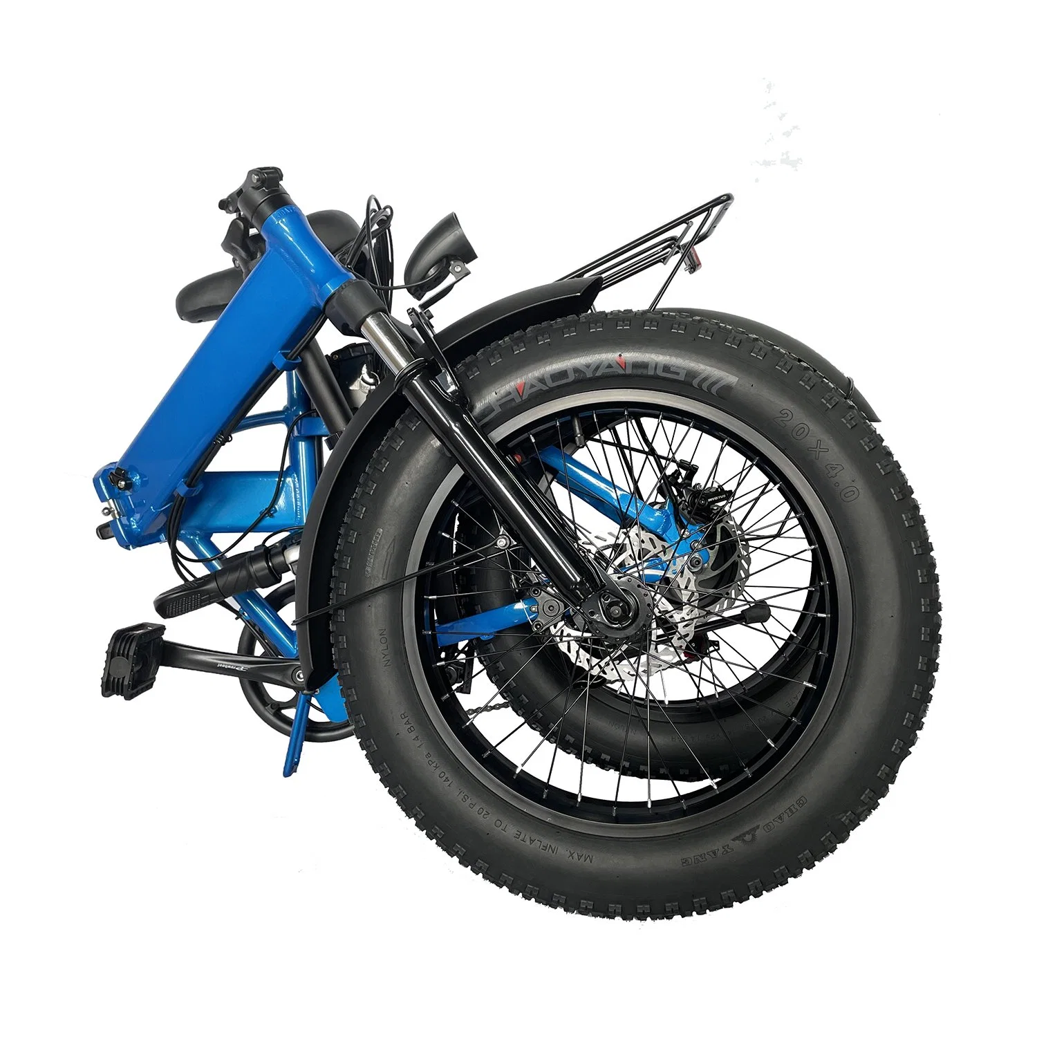 Vélo électrique à grande vitesse avec pneus gras pliables de 20*4.0 pouces, 500W 750W 1000W autre E-Bike à haute puissance avec double batterie pour vélo cargo.