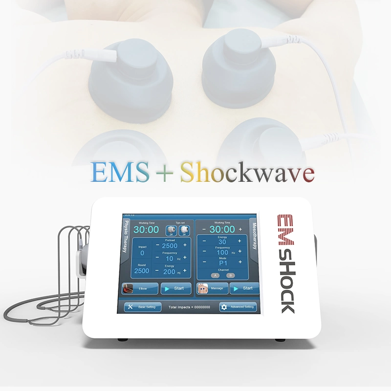 علاج علاجي أفضل 2 في 1 EMS+Shockwave Pain Treatment لتخفيف الوزن آلة معالجة بالموجات الصدمية لتخفيف الألم