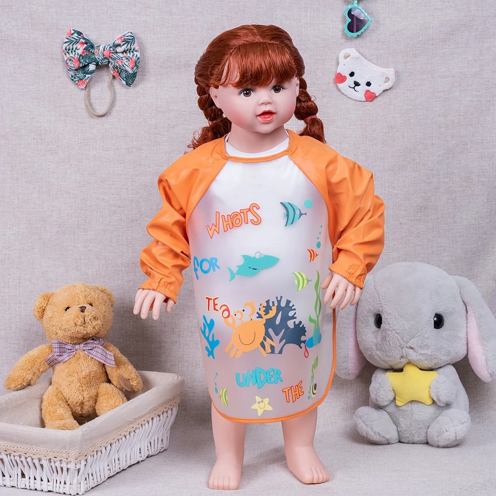 Factory Wholesale/Supplier PEVA Low Price Long Sleeve Waterproof Drool Food Feeding Baby Bibs