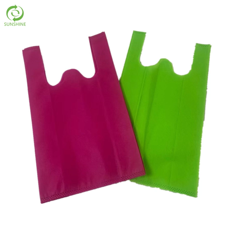 Multiple Colour Eco-Friendly Cheap Nonwoven T-Shirt/W Cut Shopping Bags