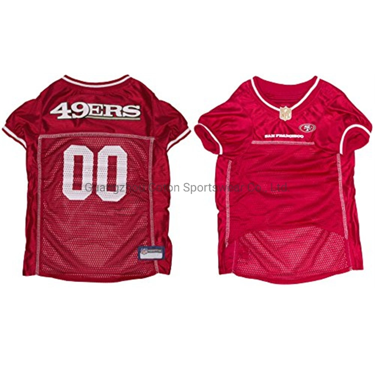 Sulimation Printing Haustiere erste Haustier Zubehör San Francisco 49ers NFL Chicago Bears Mesh Jersey für Hunde Katzen