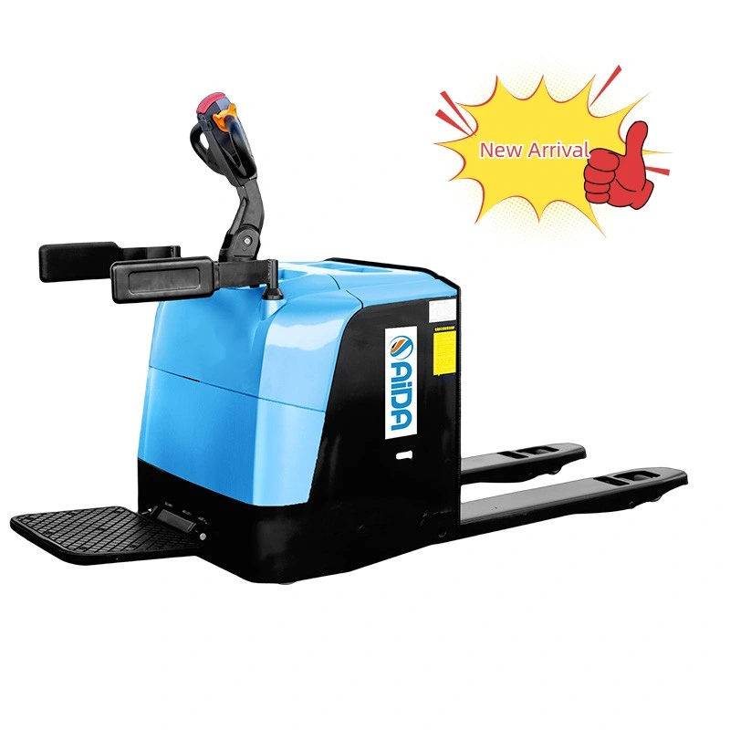 EU-Standard 2 T 3t 4t 5t Stand-On-Akku Power Electric Pallet Truck Rider Elektro-Gabelstapler-Jack mit EPS-Lenkung mit Doppelkurtis-Steuerung