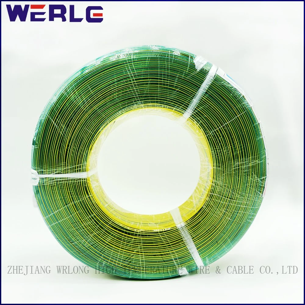 Agrp 1.0 en caoutchouc de silicone tressé en fibre de verre jaune-vert 300V 200c sur le fil conducteur en cuivre étamé isolés