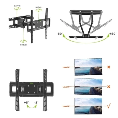 Professional Full Motion Cantilever TV Wall Bracket with TV Accessories